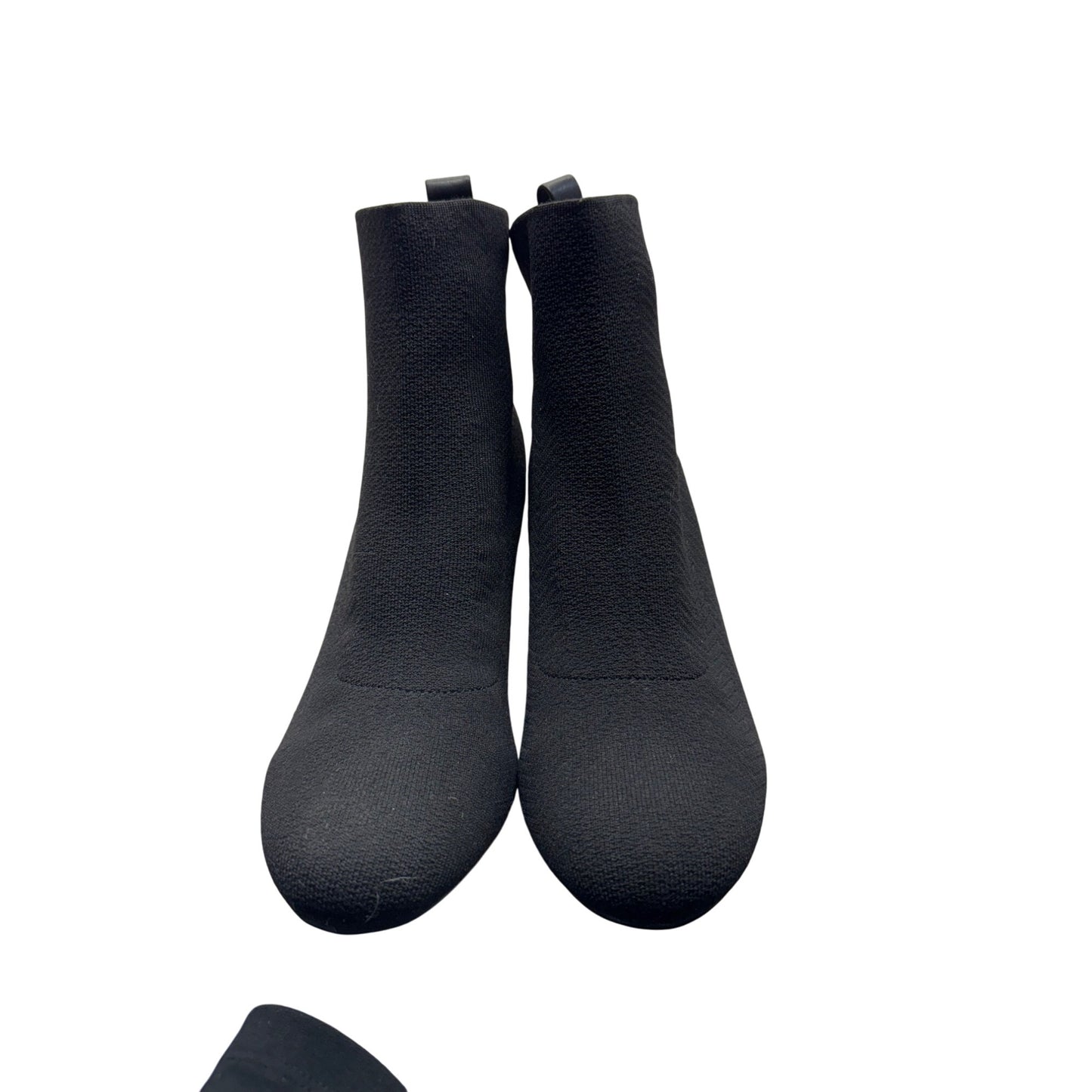 Black Knit Ankle Boots With Block Heels Size 8.5 #134B