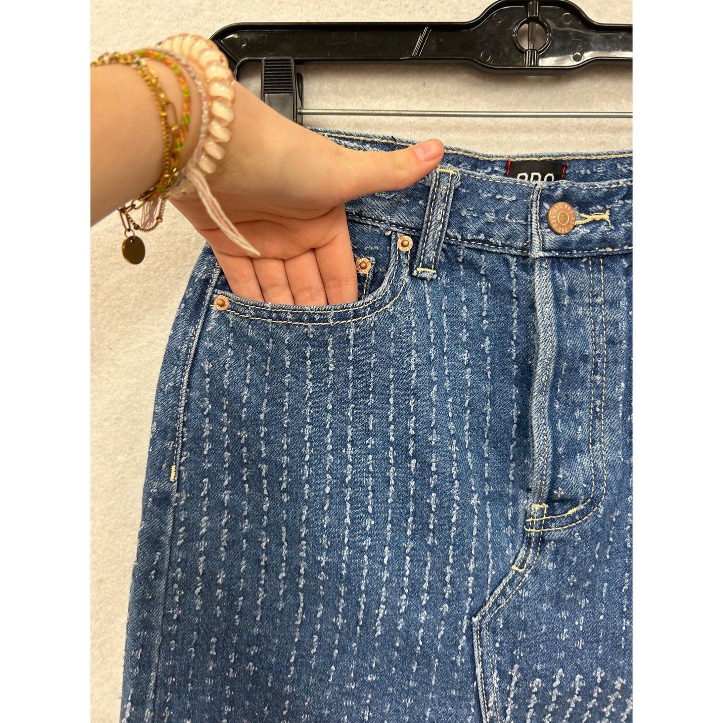 BDG Urban Outfitters Denim Frayed Hem Mini Skirt S/P #8583