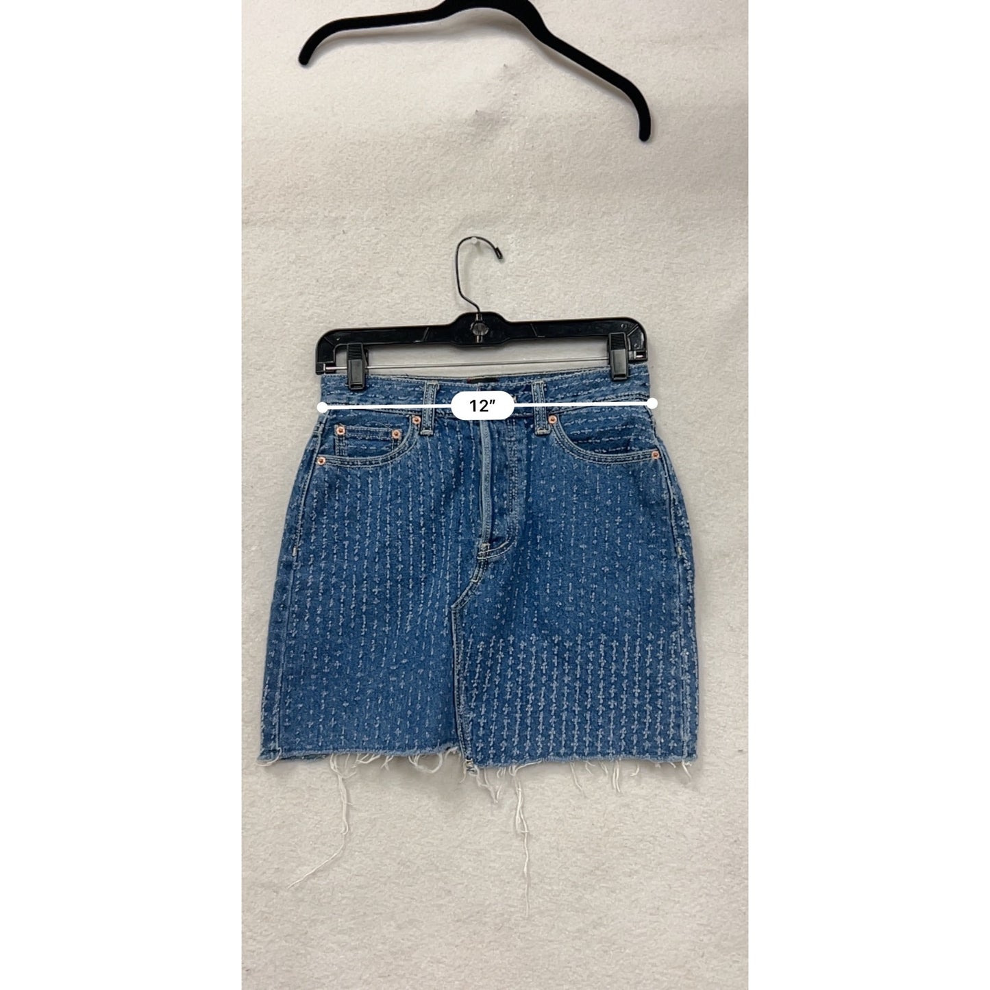 BDG Urban Outfitters Denim Frayed Hem Mini Skirt S/P #8583
