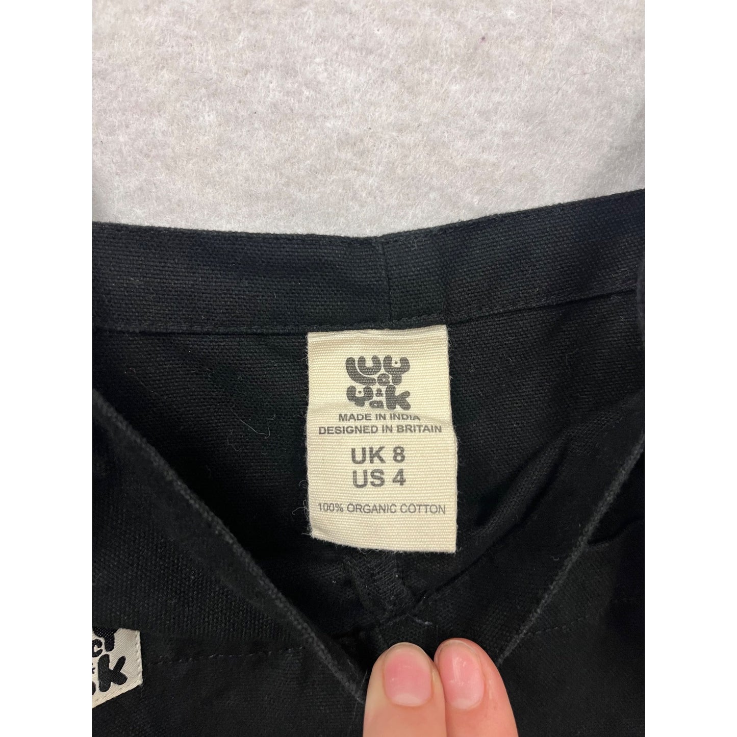 Organic Cotton Black Short Overalls US 4 #960A