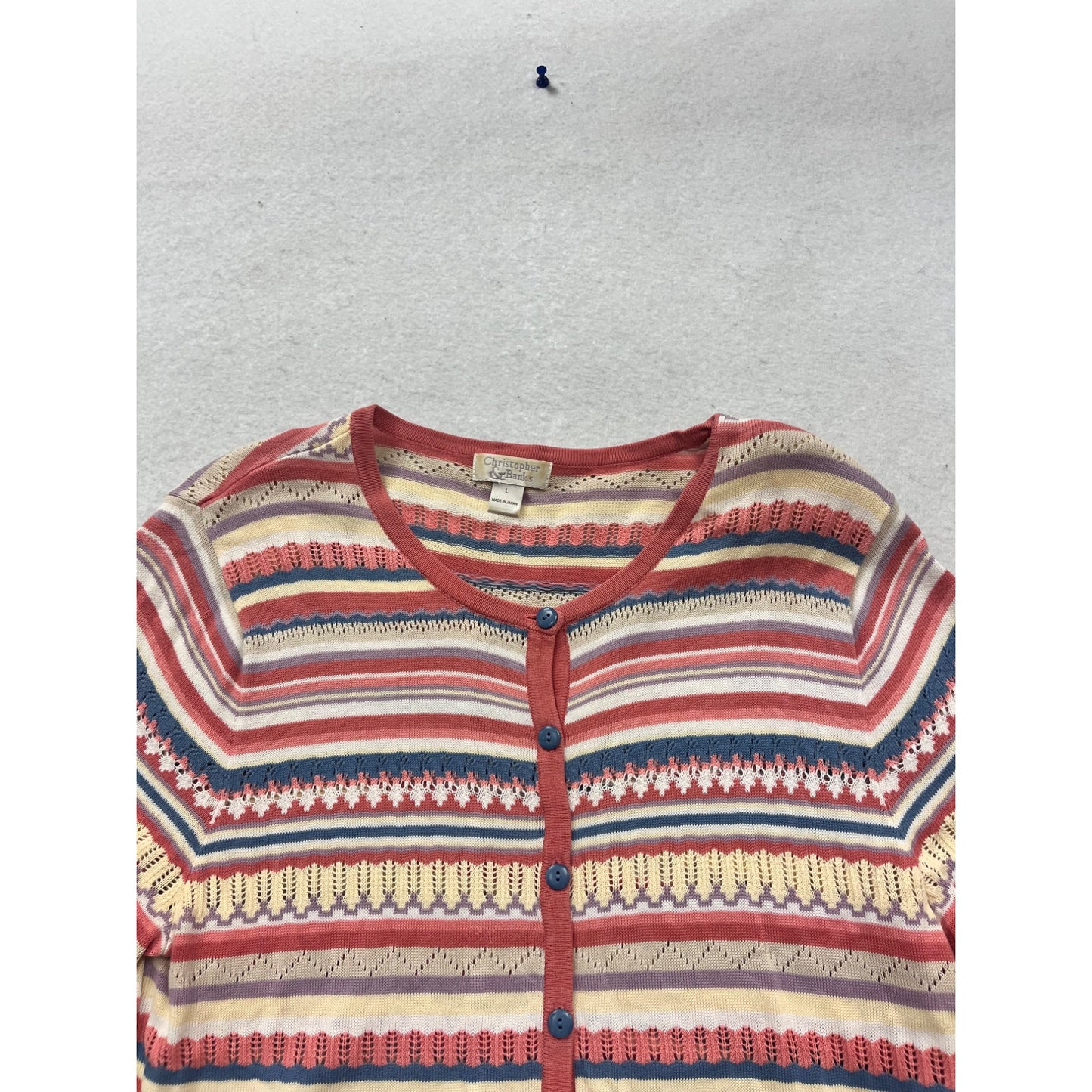 Christopher & Banks Knit Button-Up Cardigan L #508A