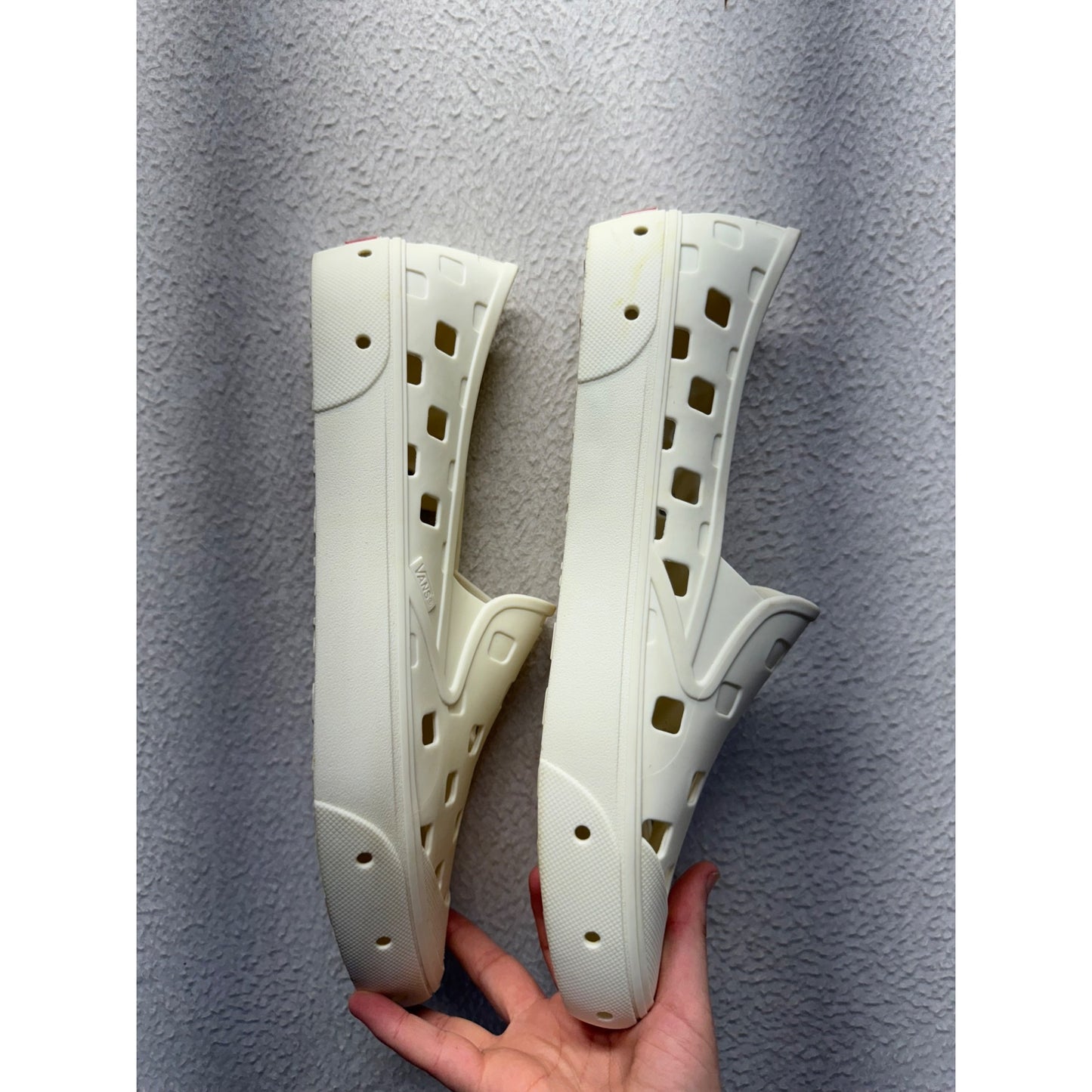 Vans White Ventilation Slip-On Rubber Shoes US 13 Lightweight Casual Wear #9399