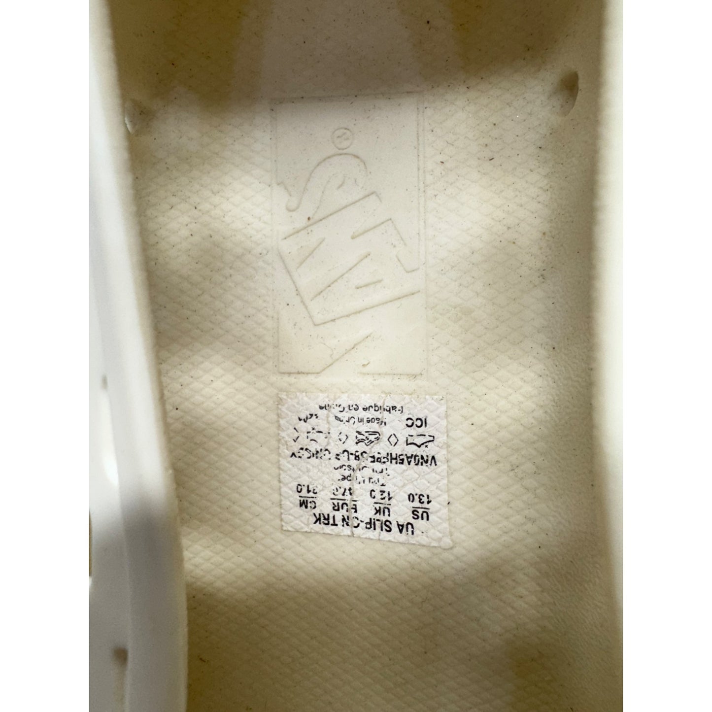 Vans White Ventilation Slip-On Rubber Shoes US 13 Lightweight Casual Wear #9399
