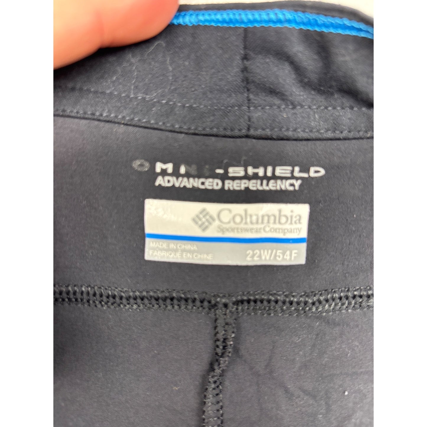 Columbia Mens Omni-Shield Black Pants Size 22W/54F Water-Repellent Nylon & Elastane #6375