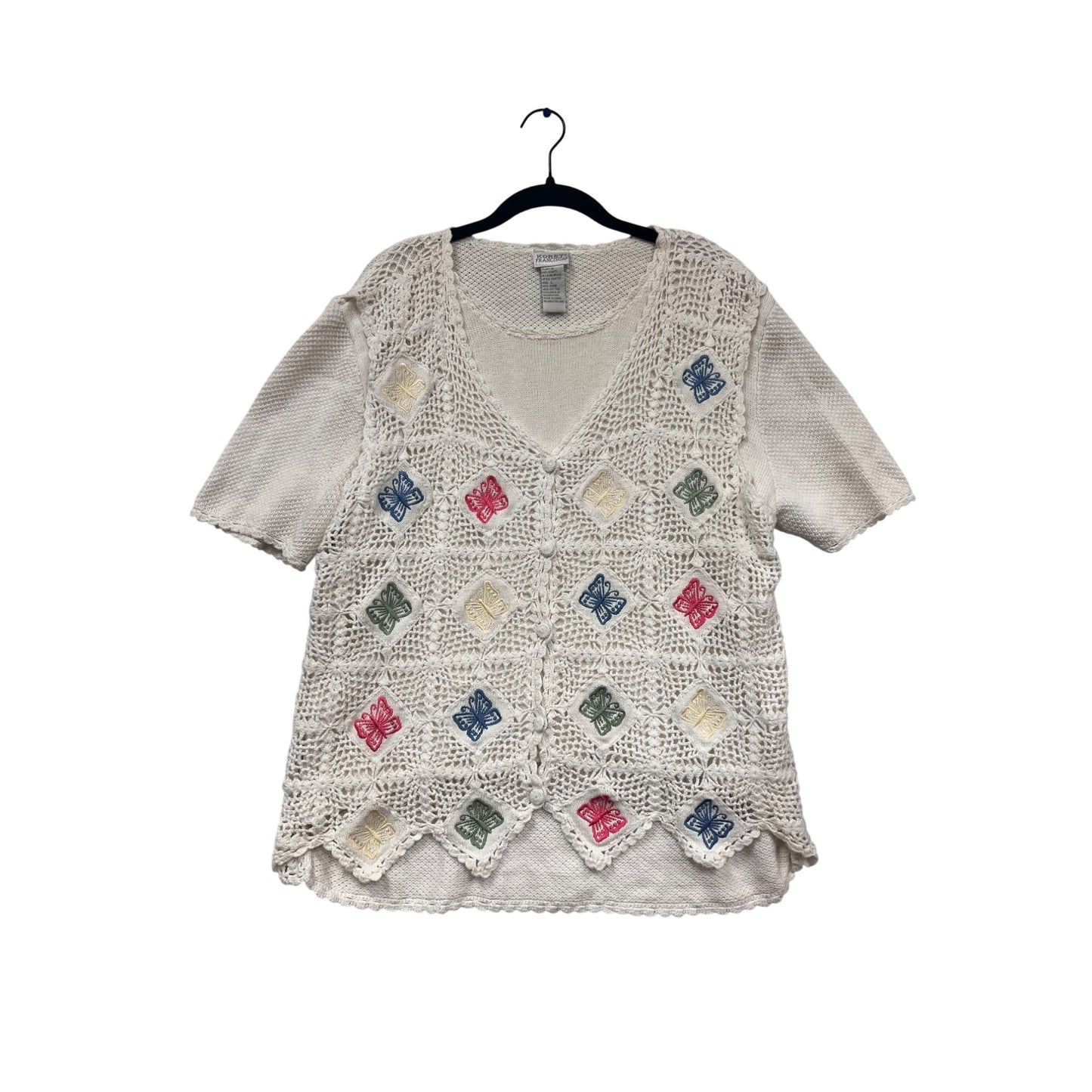 Koret Francisca Butterfly Knit Top Size L #549A