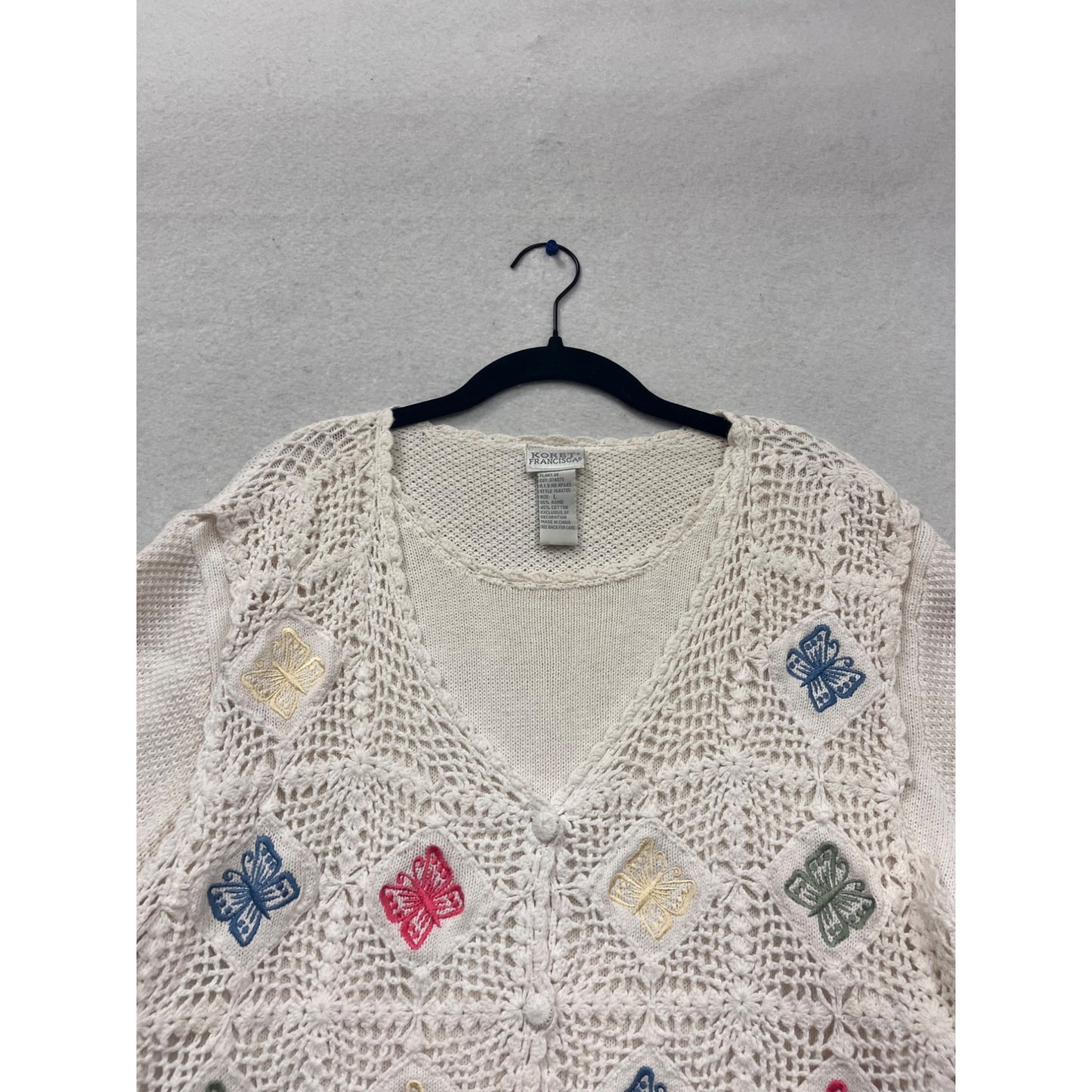 Koret Francisca Butterfly Knit Top Size L #549A