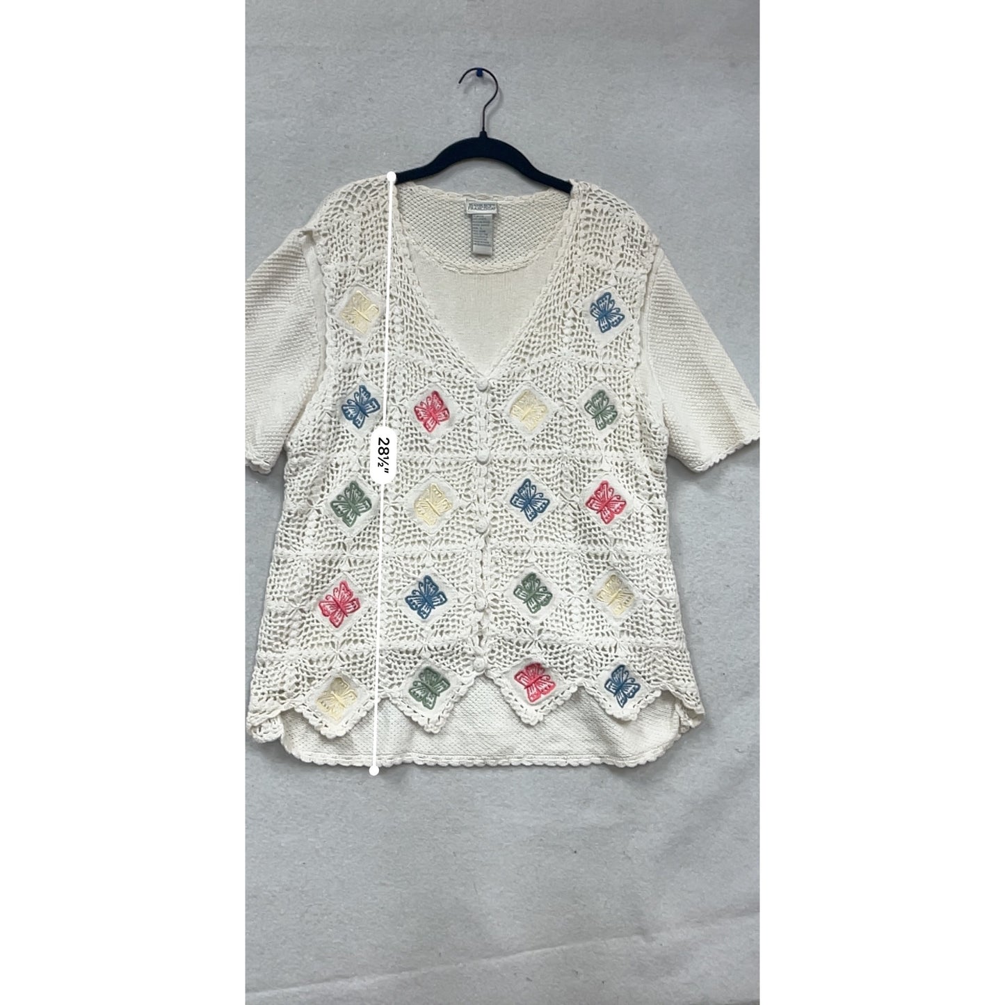 Koret Francisca Butterfly Knit Top Size L #549A