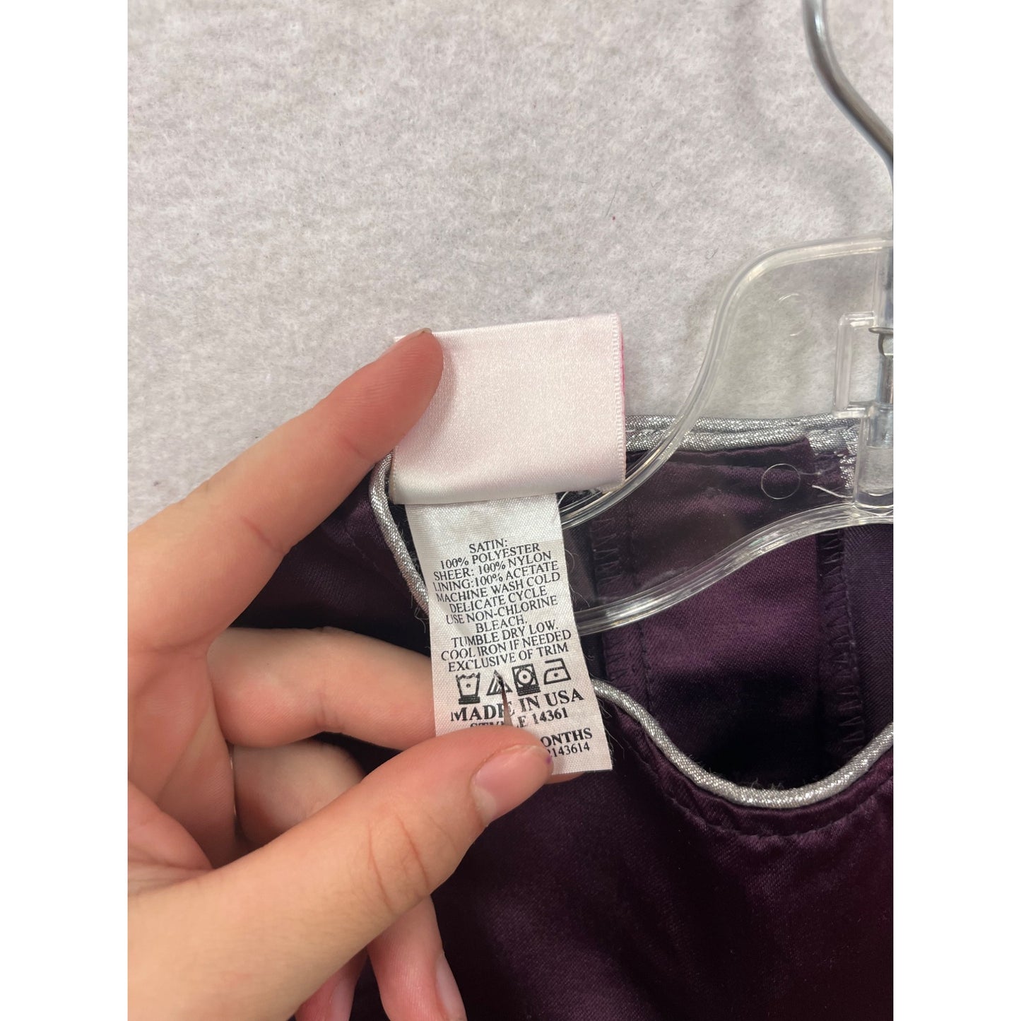 Rose Cottage Satin & Lace Dress With Silver Trim & Bow #8671