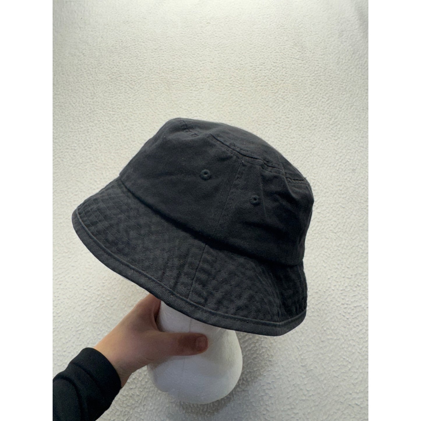 UO-76 Black Cotton Bucket Hat With Label Patch Style No. 003/47 #9218