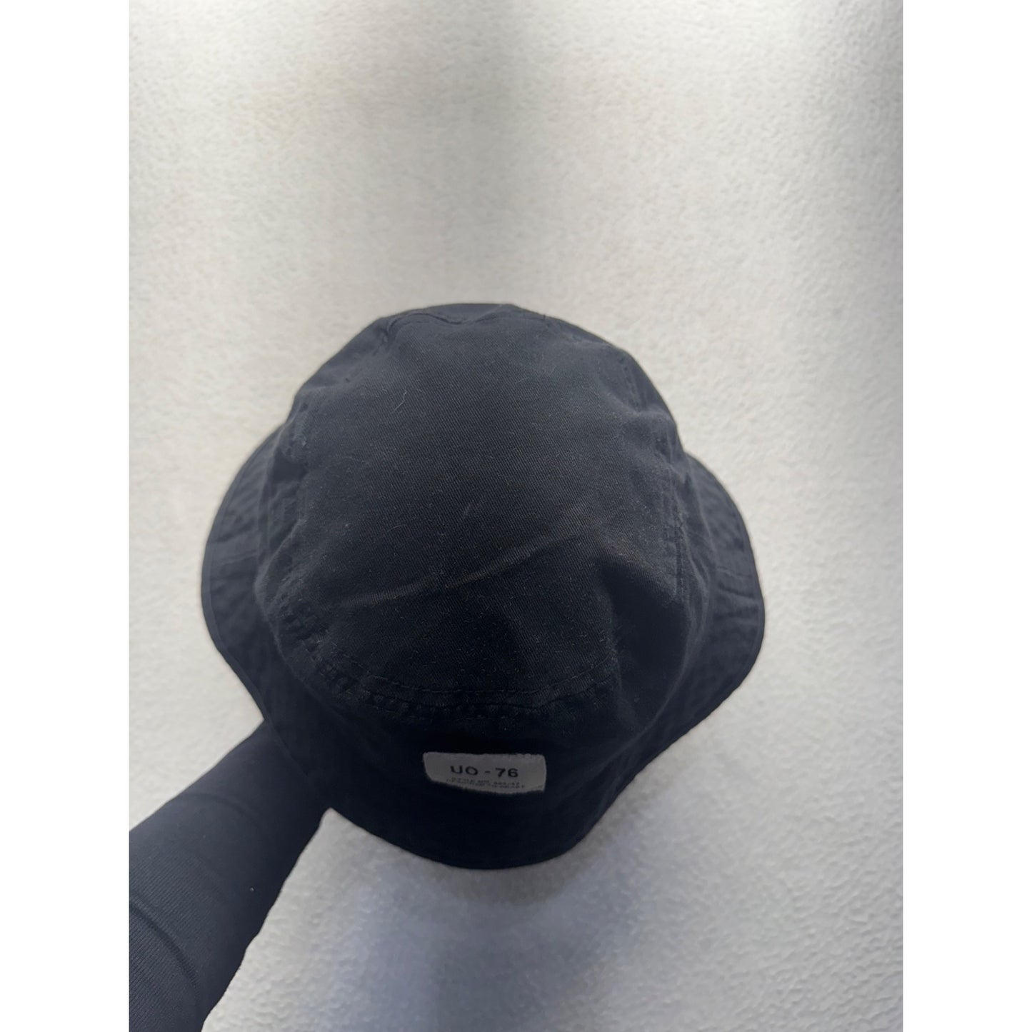 UO-76 Black Cotton Bucket Hat With Label Patch Style No. 003/47 #9218