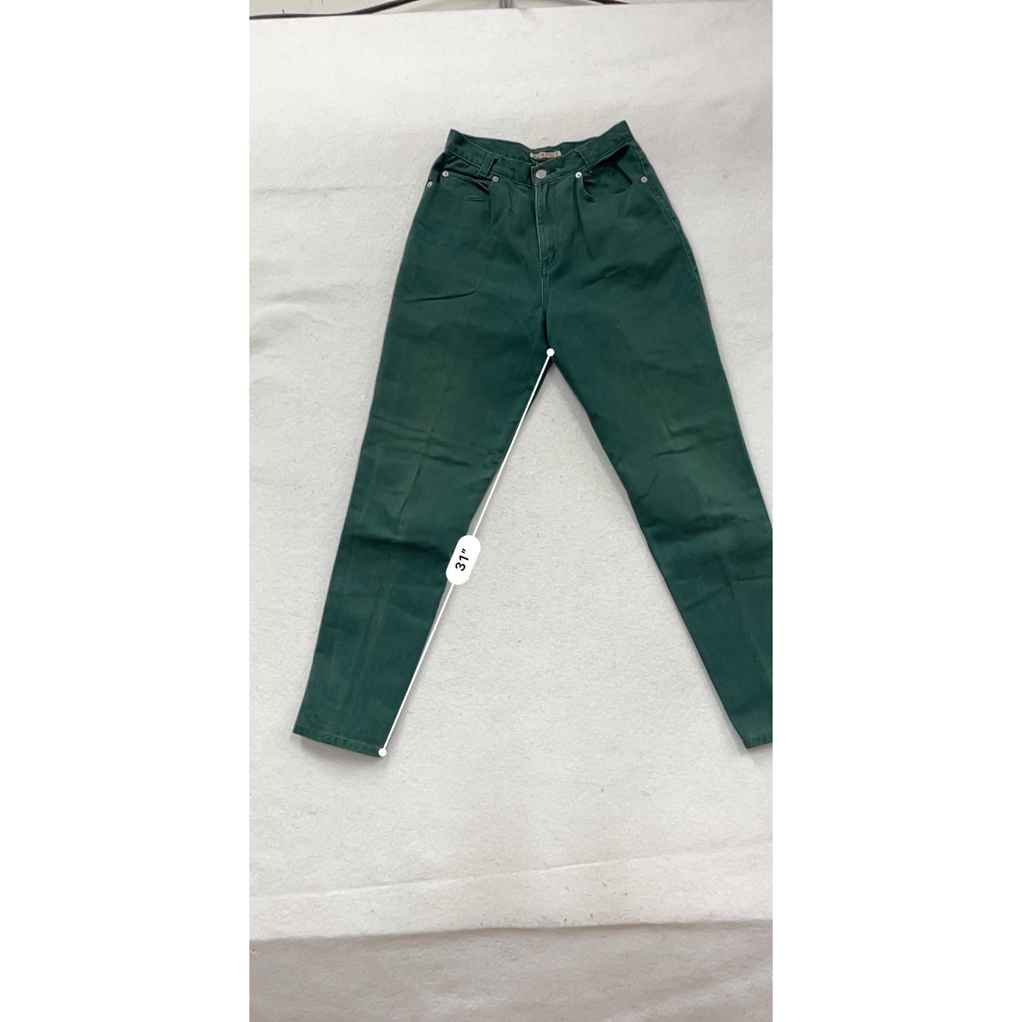 Vintage Memphis High-Waisted Green Cotton Denim Jeans Size 7/8 #160A
