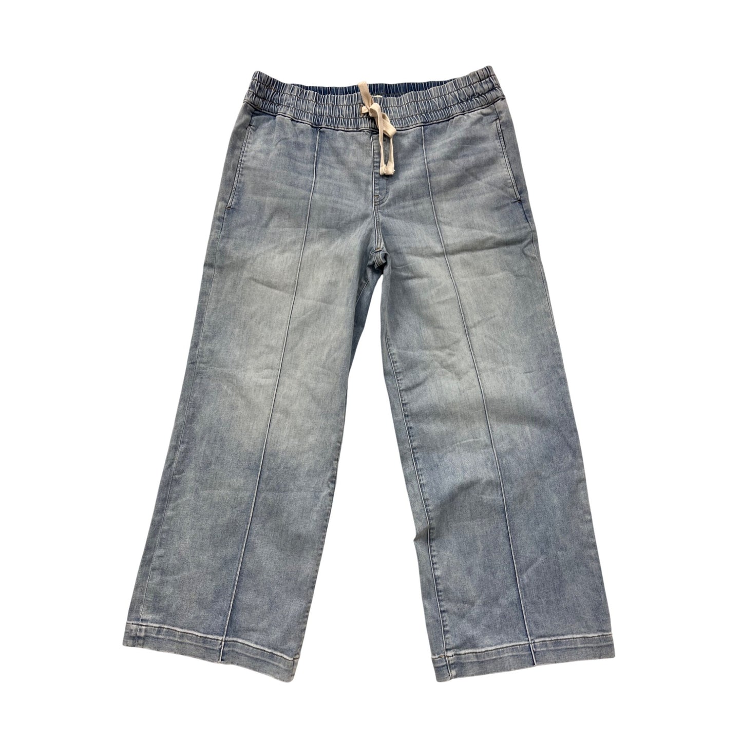UpWest Womens XL Elastic Waist Wide-Leg Denim Pants #8151