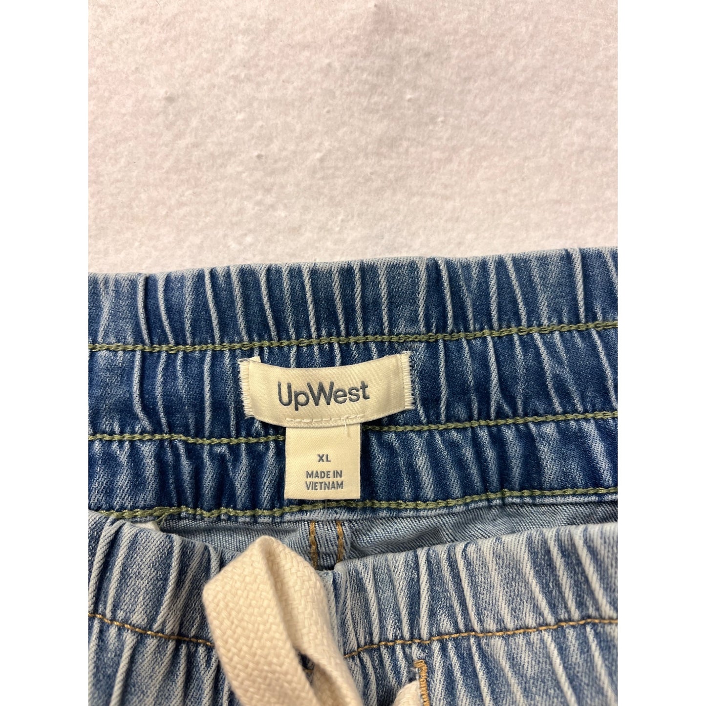 UpWest Womens XL Elastic Waist Wide-Leg Denim Pants #8151