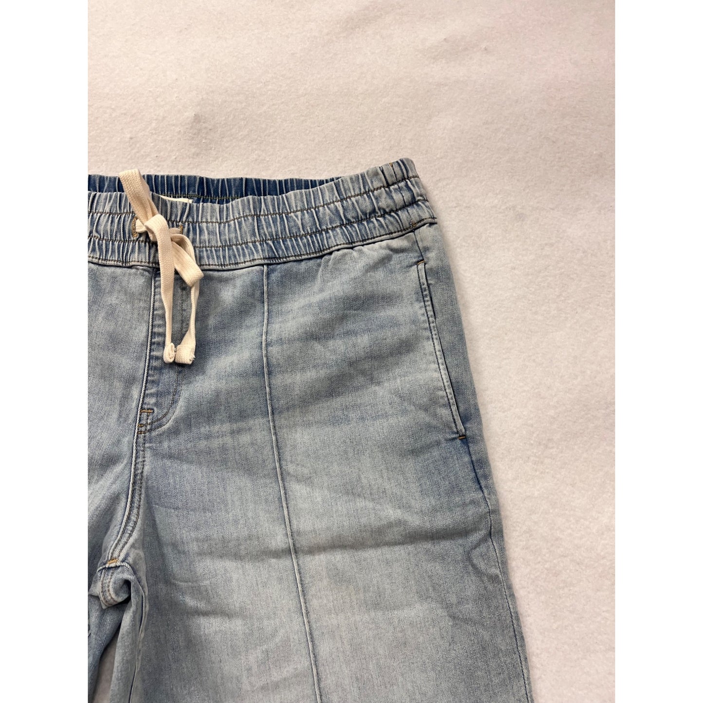 UpWest Womens XL Elastic Waist Wide-Leg Denim Pants #8151