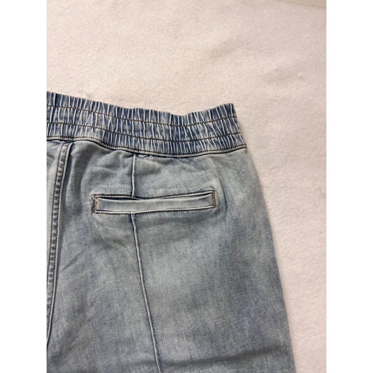 UpWest Womens XL Elastic Waist Wide-Leg Denim Pants #8151