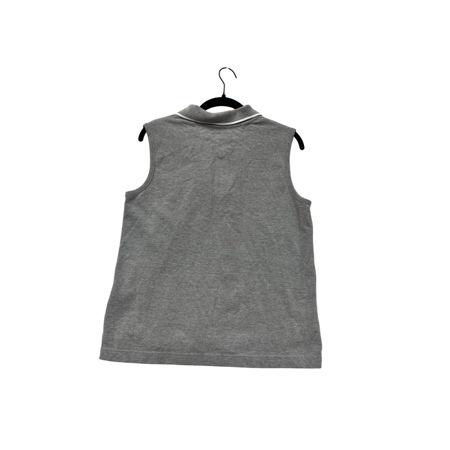 Sleeveless Gray Polo Shirt Womens Size 9 Catalina Collared Zip Front #6776