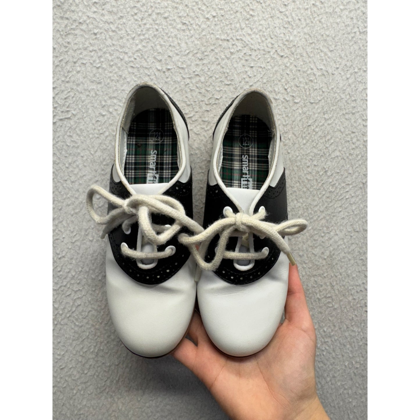 Smartfit Saddle Oxford Shoes White & Black Size 12.5 Non-Marking Sole #9626