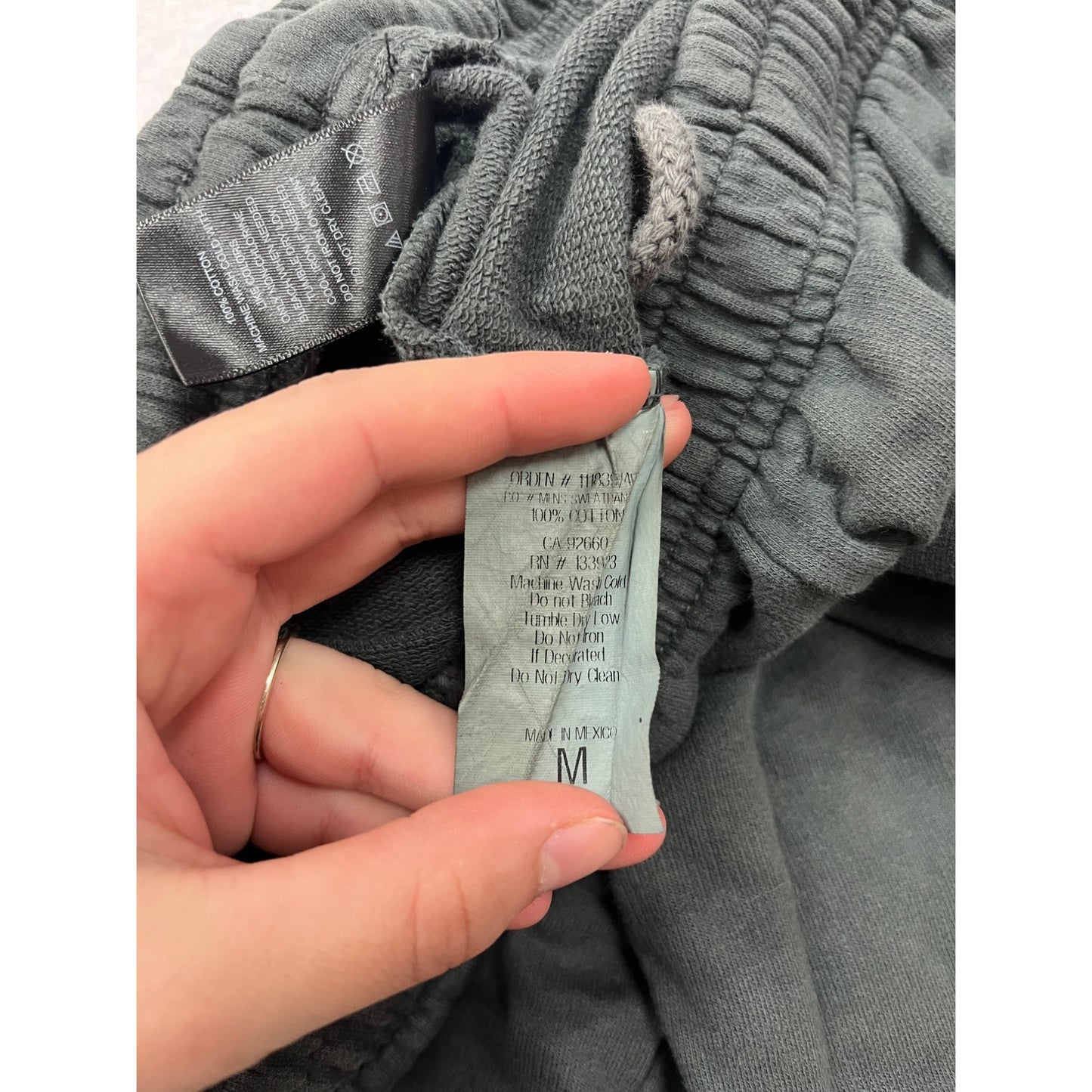 Fan Club Black Jogger Pants Medium Get Some Fresh Air Print Elastic Waist #8319