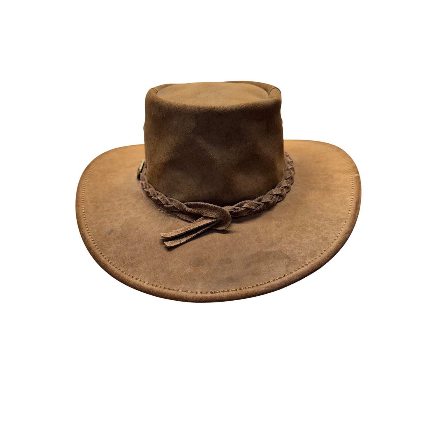Jacaru Australia Brown Leather Wide Brim Hat XXL 9486