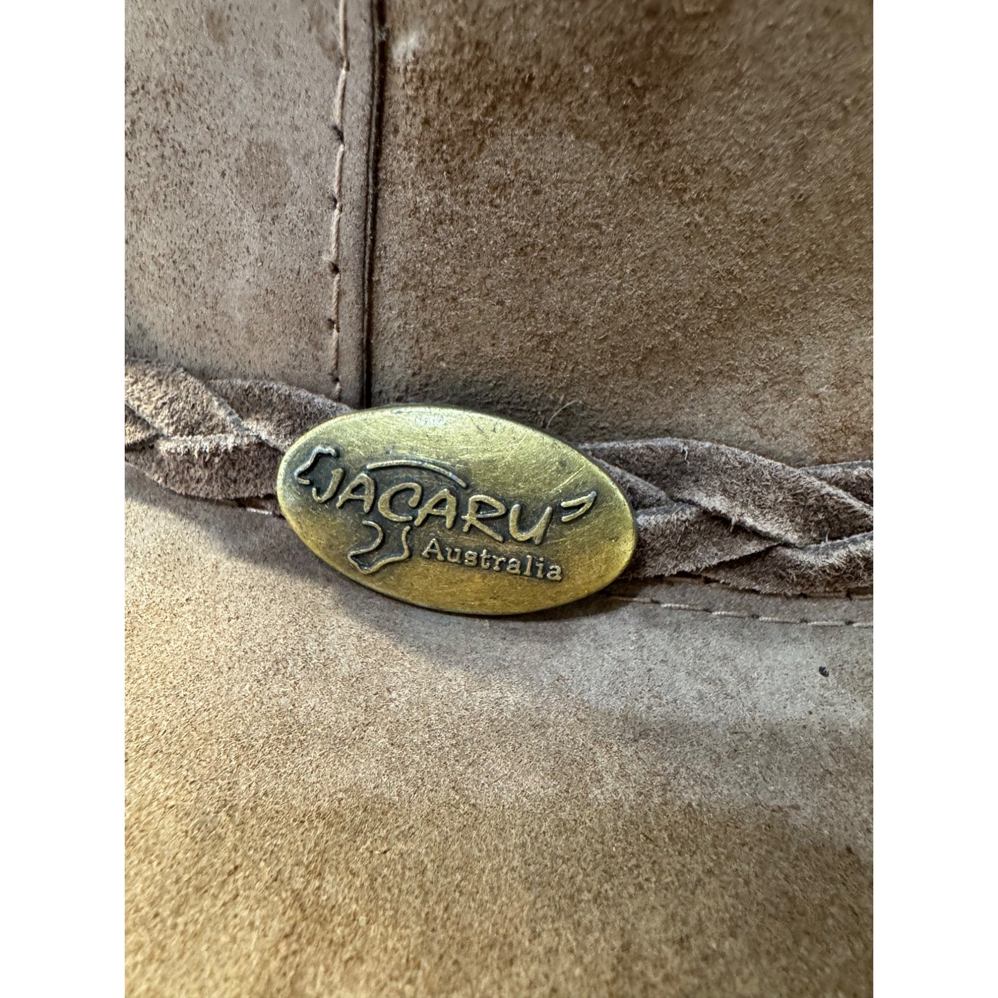 Jacaru Australia Brown Leather Wide Brim Hat XXL 9486