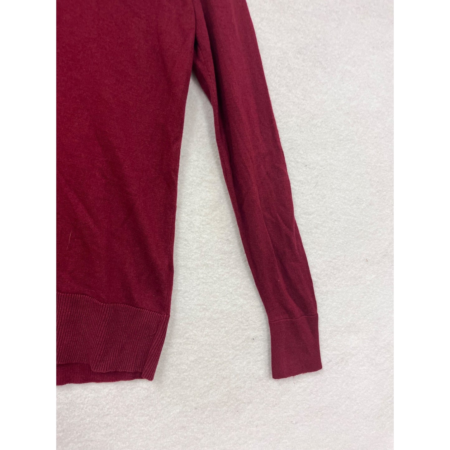 Banana Republic XS Burgundy V-Neck Long Sleeve Silk Cashmere Sweater #8859
