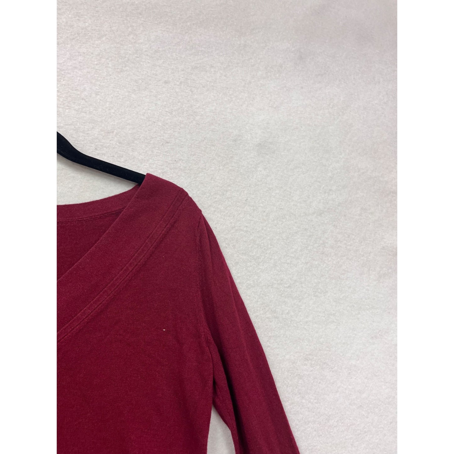 Banana Republic XS Burgundy V-Neck Long Sleeve Silk Cashmere Sweater #8859