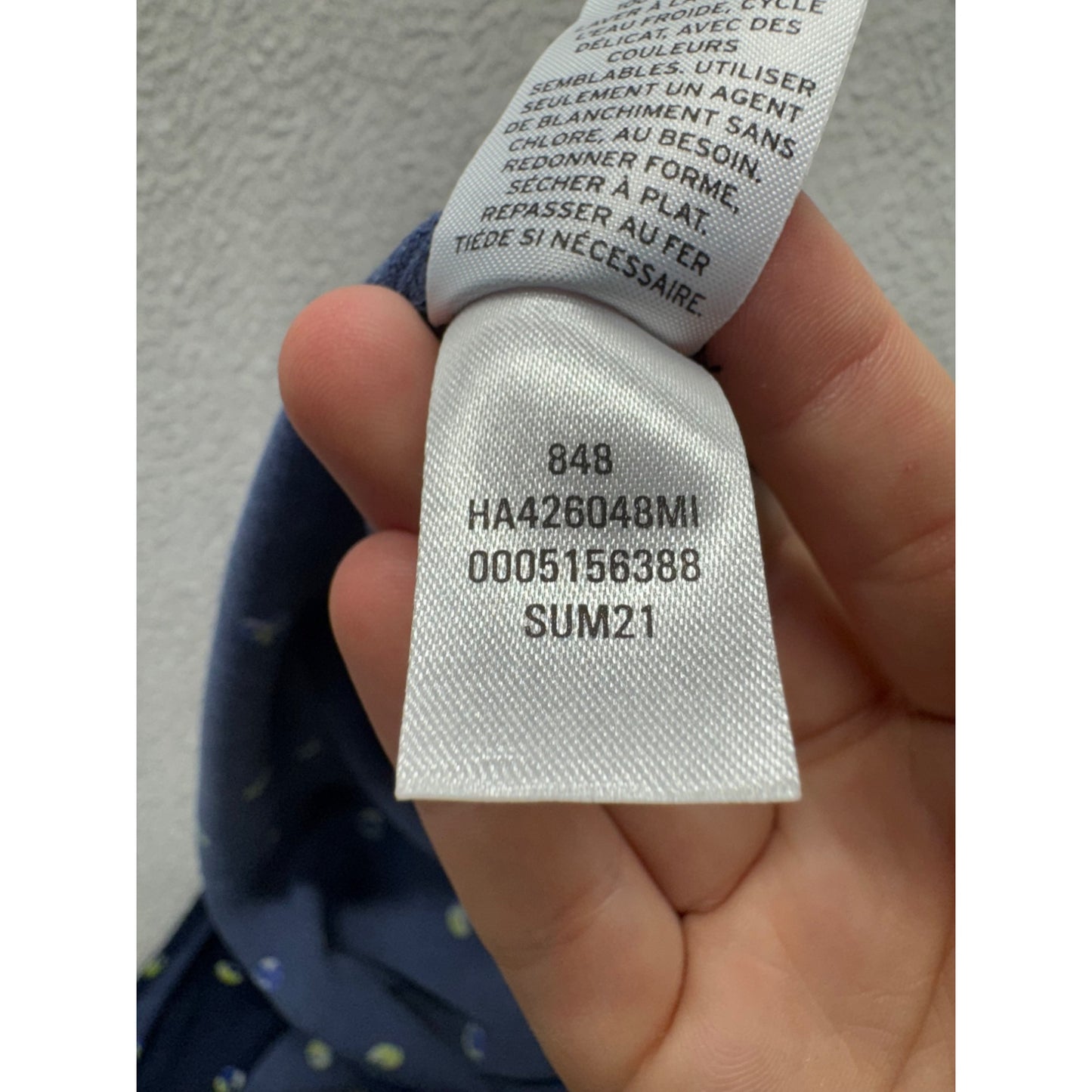 Halogen XS Navy Sleeveless Tank Top With Yellow/Blue Polka Dot Print 288B
