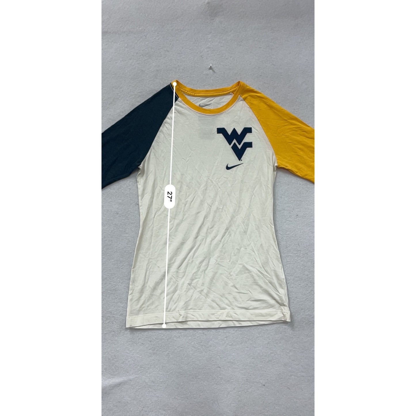 Nike WVU Raglan T-Shirt Medium #8507