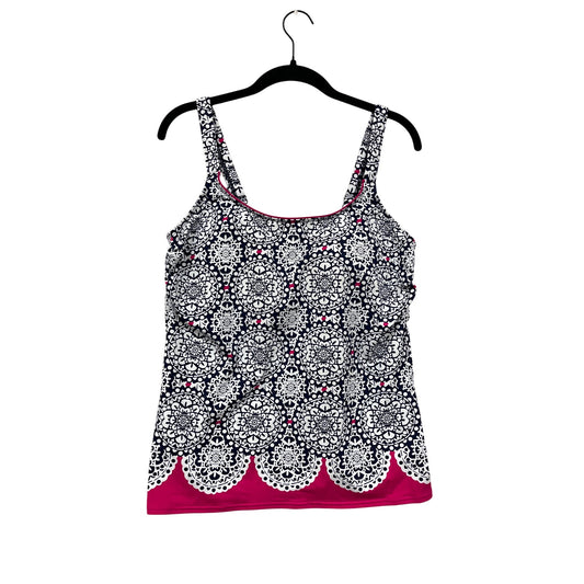 Womens Lands End Patterned Tankini Swim Top Size 12 #9A
