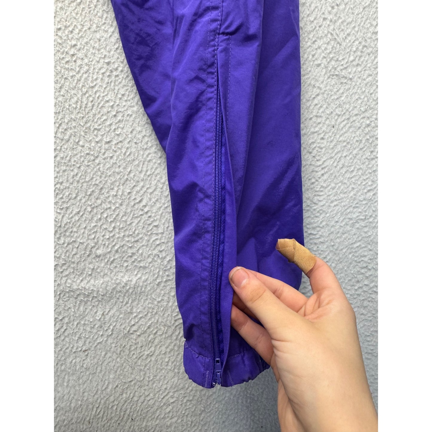 Vintage Holloway Purple Nylon Windbreaker Pants With Elastic Waist Size XL 9488