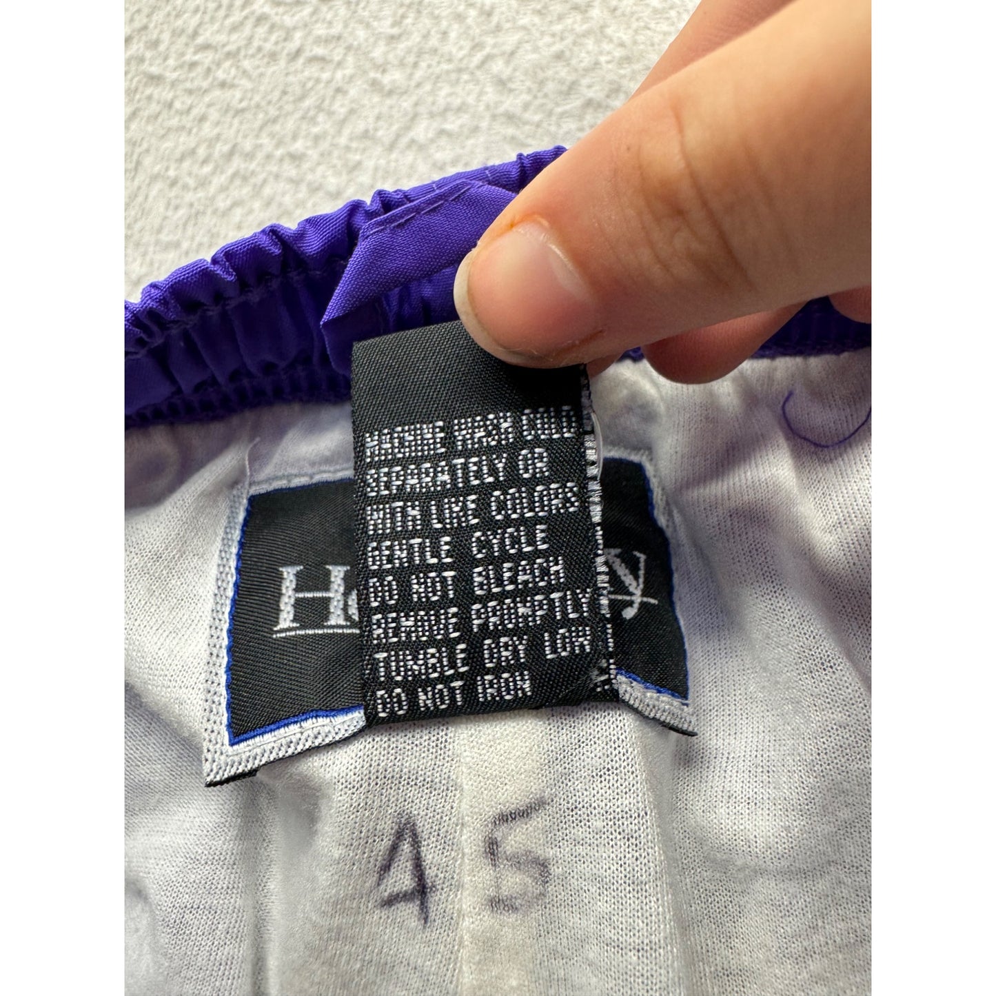 Vintage Holloway Purple Nylon Windbreaker Pants With Elastic Waist Size XL 9488