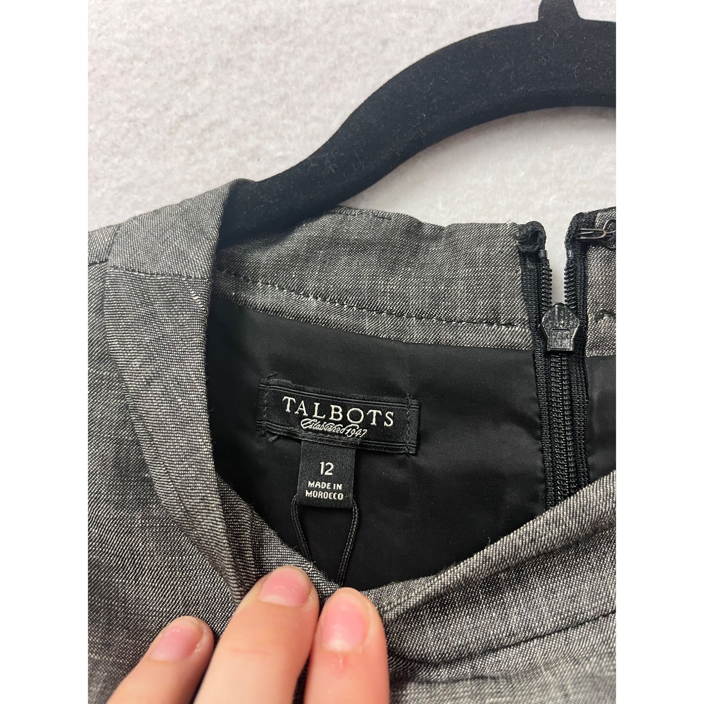 Talbots Size 12 Gray Sleeveless Sheath Dress #8464