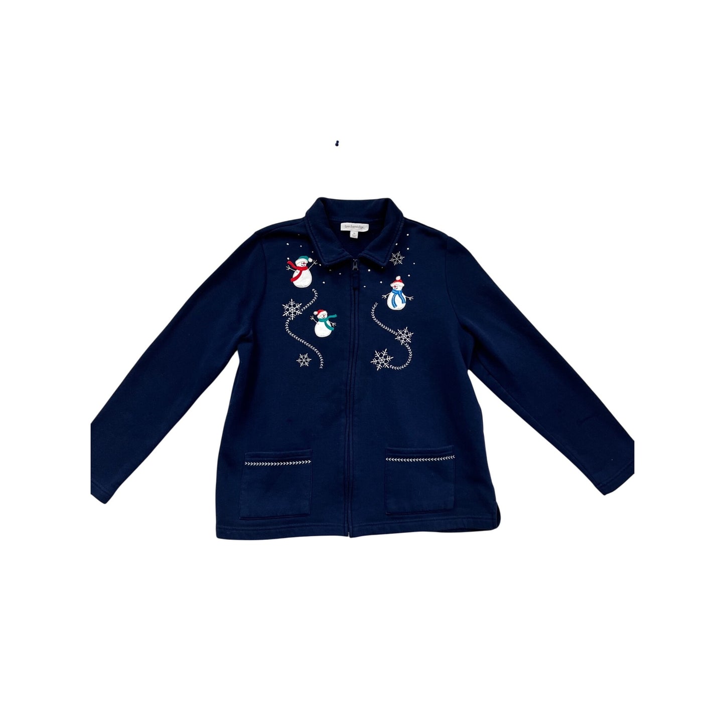 Vintage Breckenridge XL Snowman Embroidered Zip-Up Jacket #110C