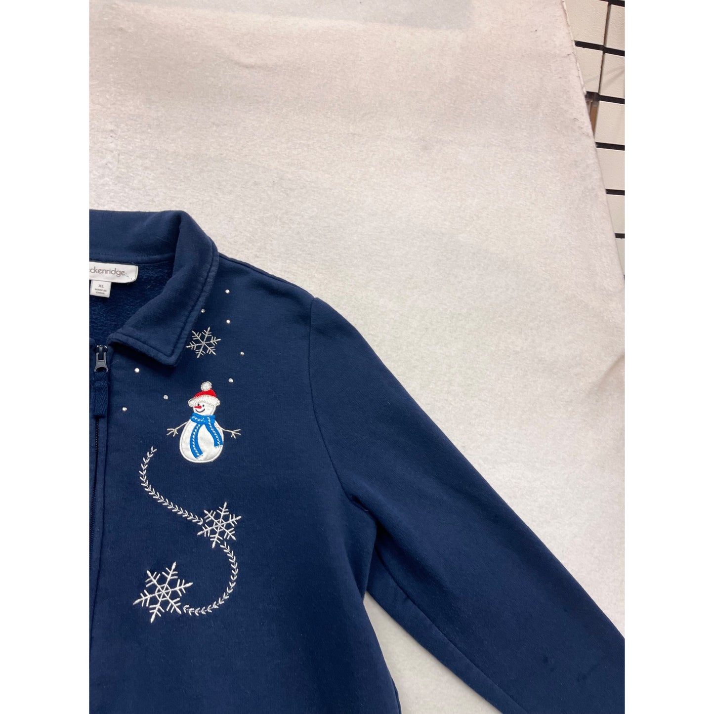 Vintage Breckenridge XL Snowman Embroidered Zip-Up Jacket #110C