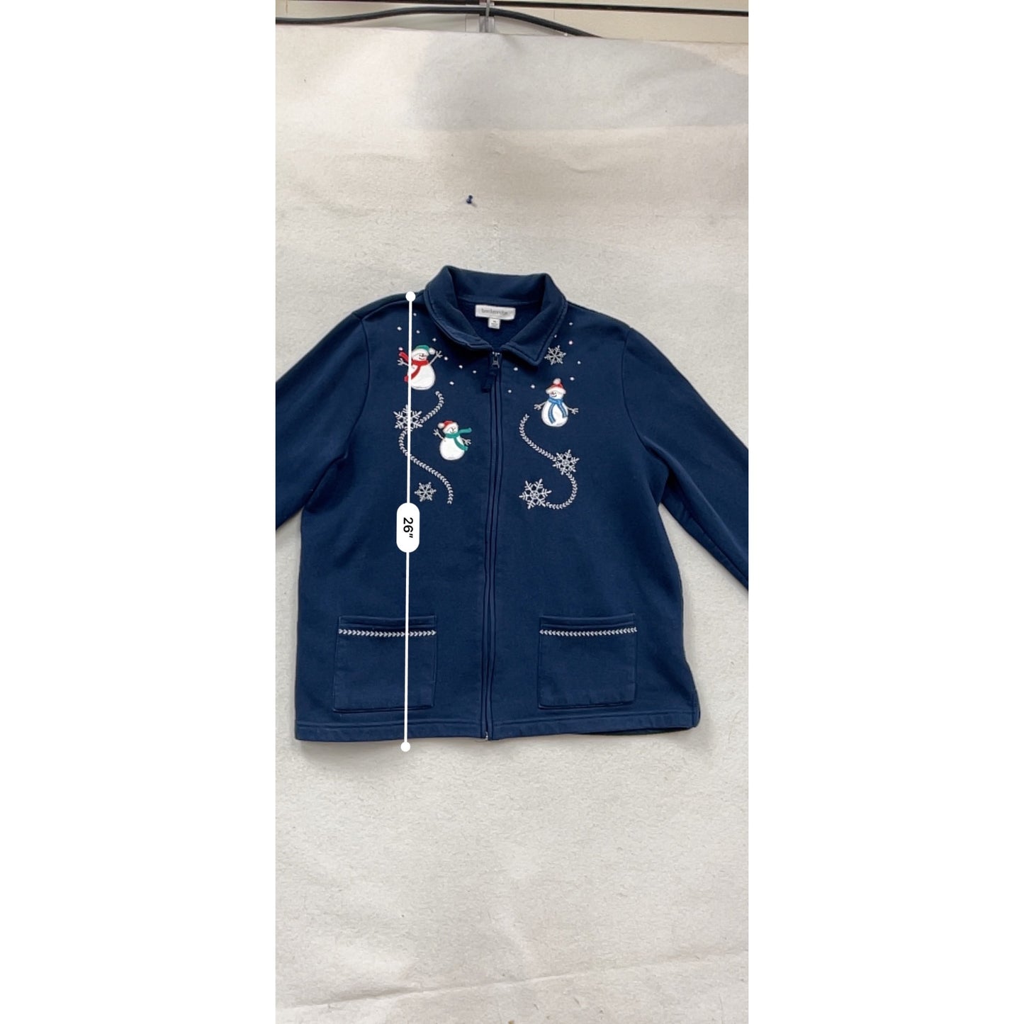 Vintage Breckenridge XL Snowman Embroidered Zip-Up Jacket #110C