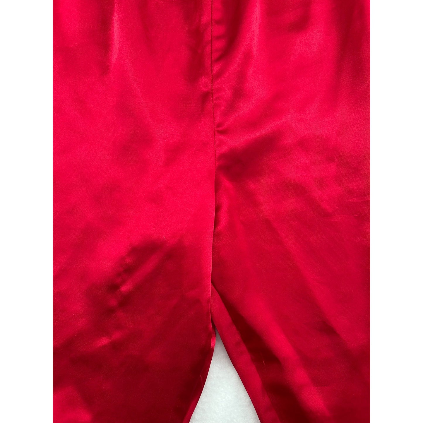 Victorias Secret Red Satin Pajama Set With Embroidered Pocket Detail #6651