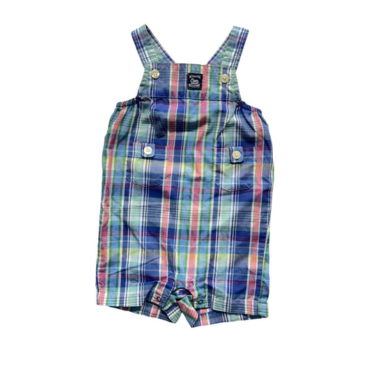 Chaps Plaid Overalls Size 3M Multicolor Cotton Blend Snap Closure #9208