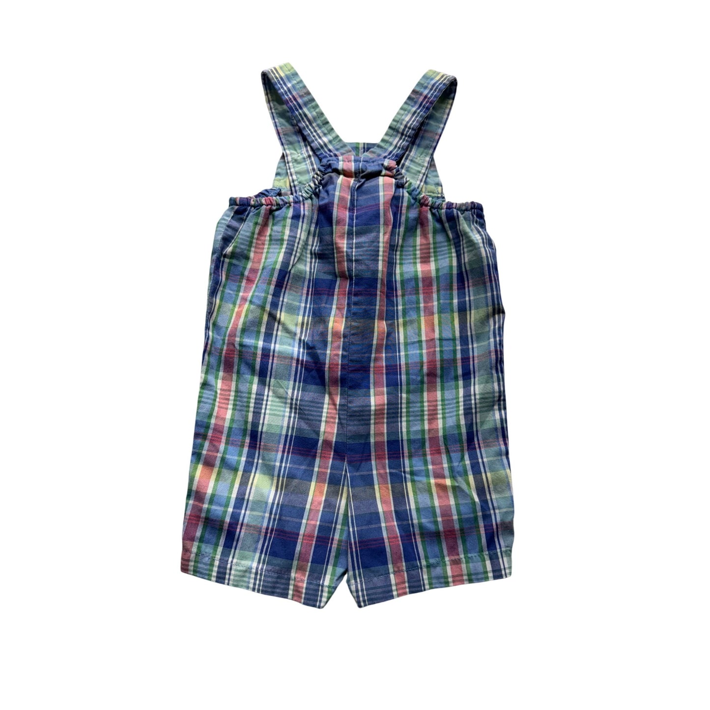 Chaps Plaid Overalls Size 3M Multicolor Cotton Blend Snap Closure #9208