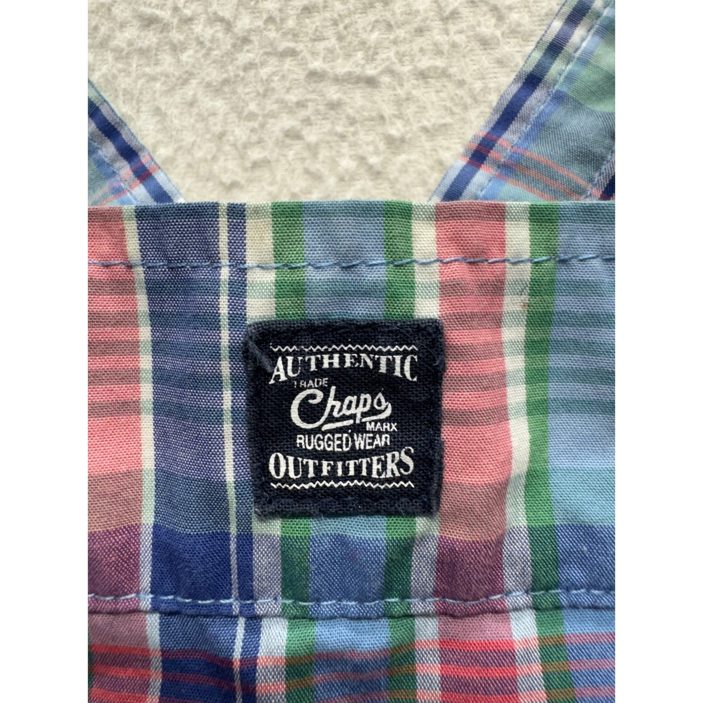 Chaps Plaid Overalls Size 3M Multicolor Cotton Blend Snap Closure #9208