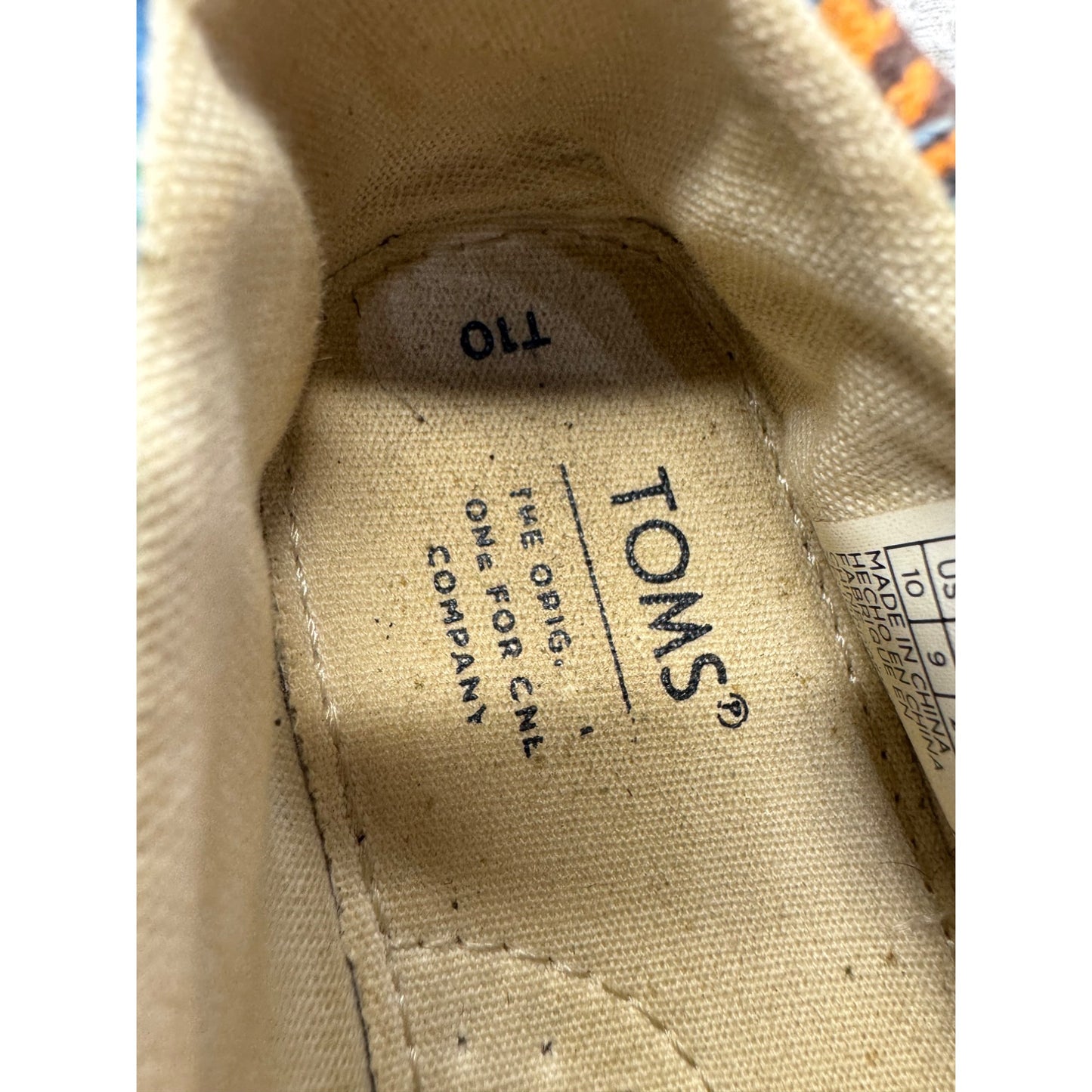 Toms Kids Blue Dinosaur Print Slip On Casual Shoes #9644