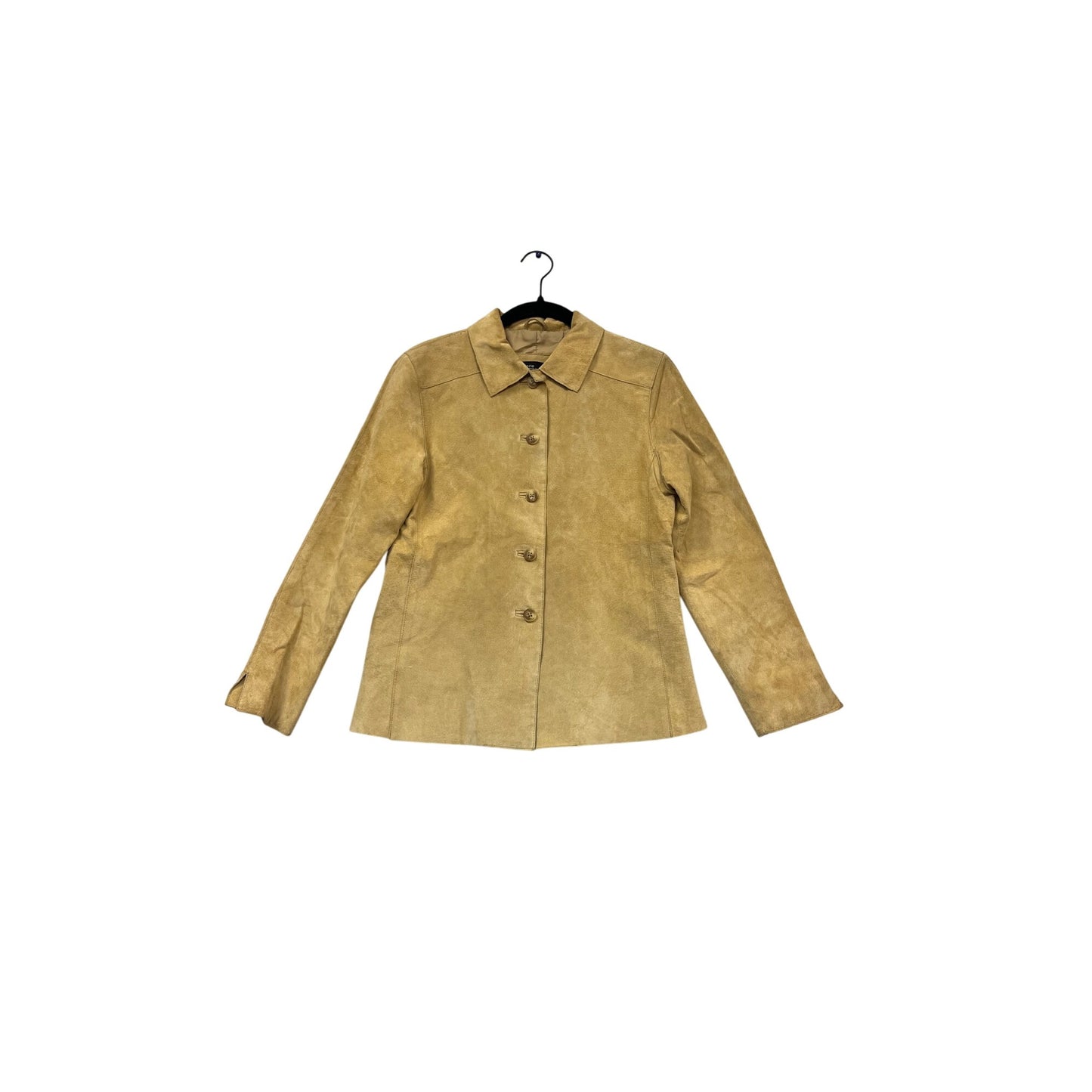 Valerie Stevens Petite Tan Suede Button-Front Jacket Size S #961A
