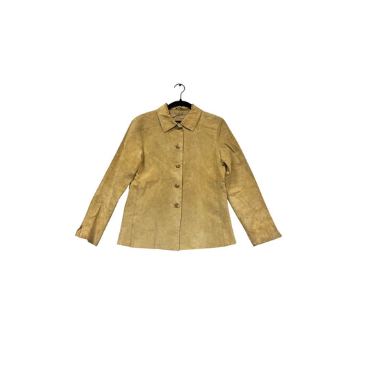 Valerie Stevens Petite Tan Suede Button-Front Jacket Size S #961A