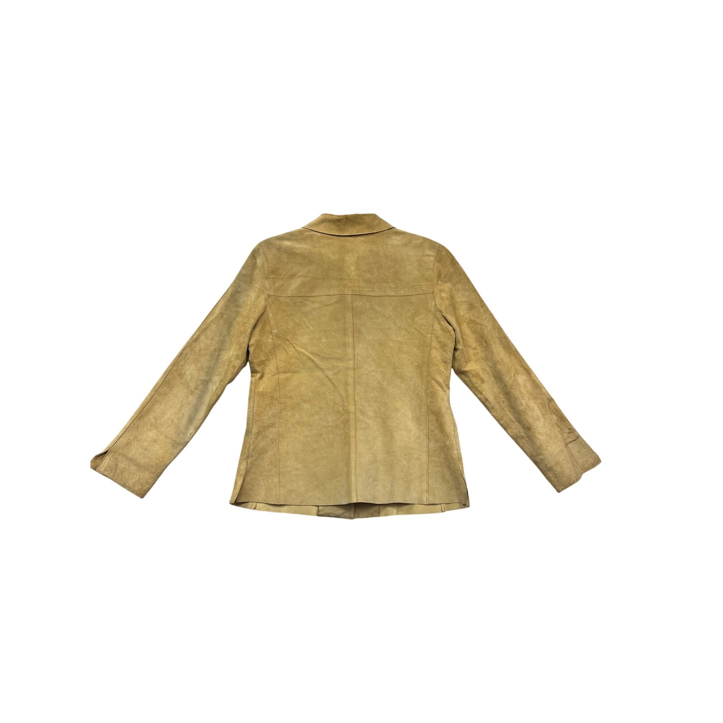 Valerie Stevens Petite Tan Suede Button-Front Jacket Size S #961A