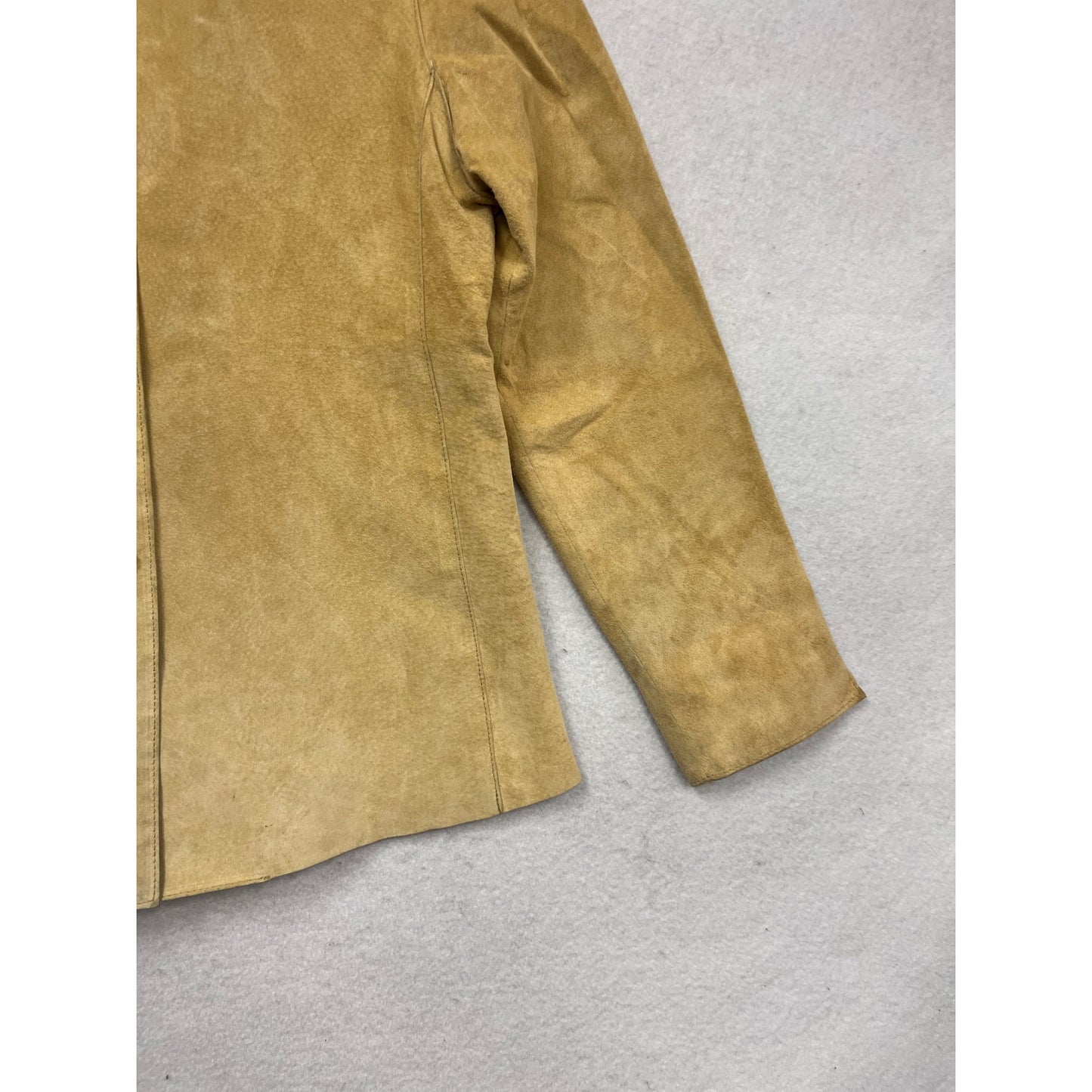 Valerie Stevens Petite Tan Suede Button-Front Jacket Size S #961A