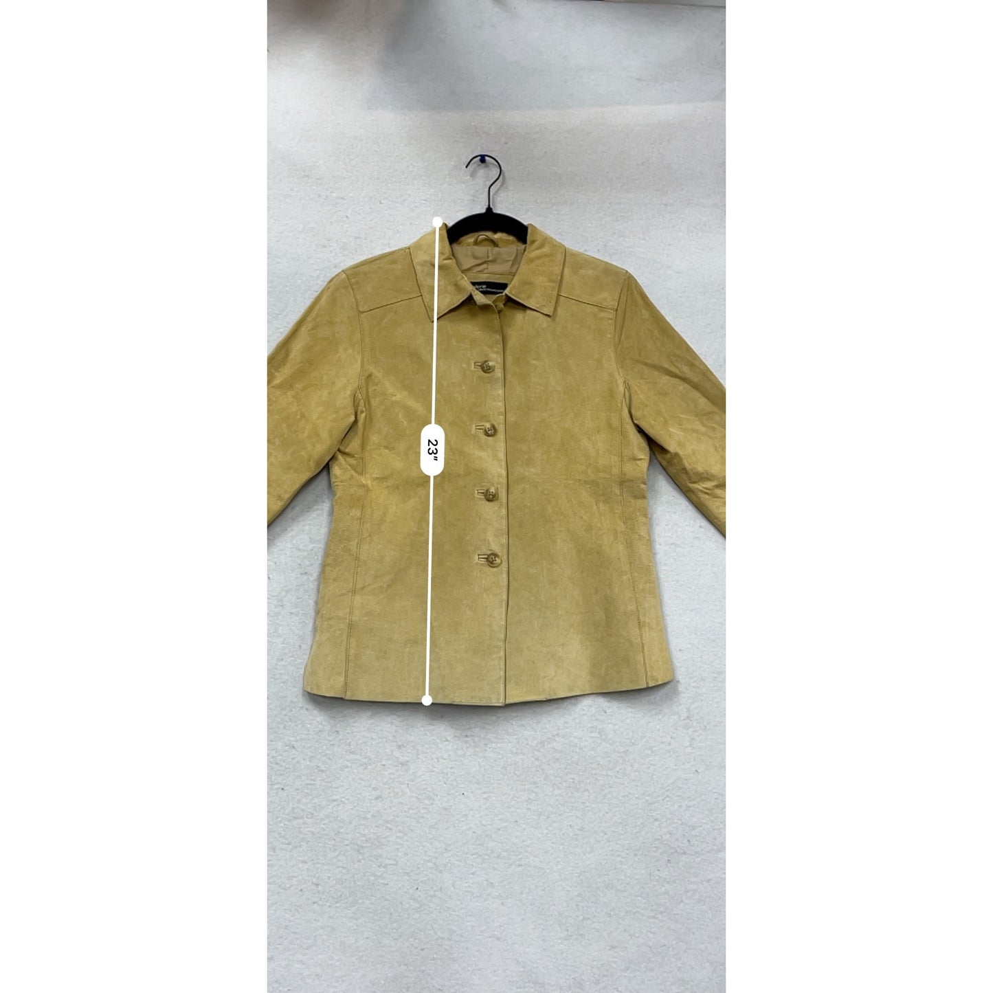 Valerie Stevens Petite Tan Suede Button-Front Jacket Size S #961A
