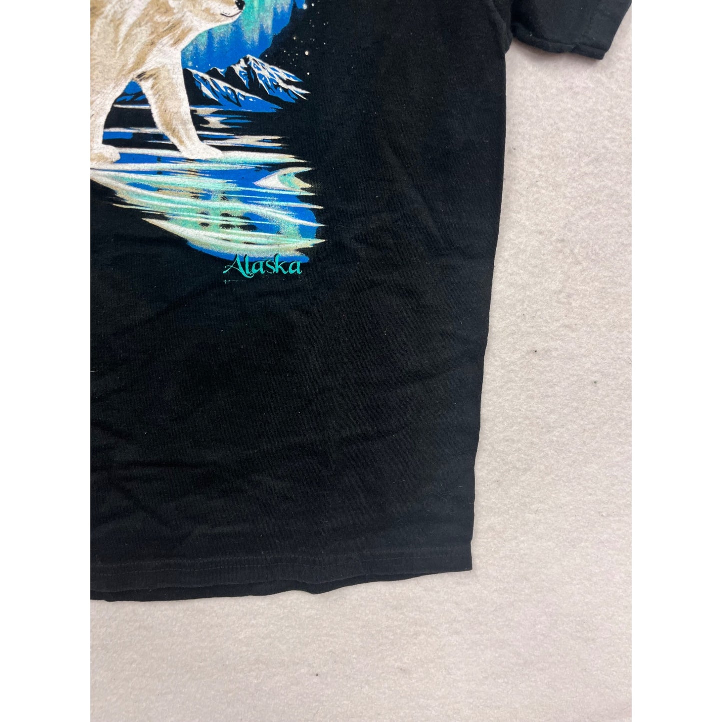 Youth M Hanes Heavyweight Black T-Shirt #212A