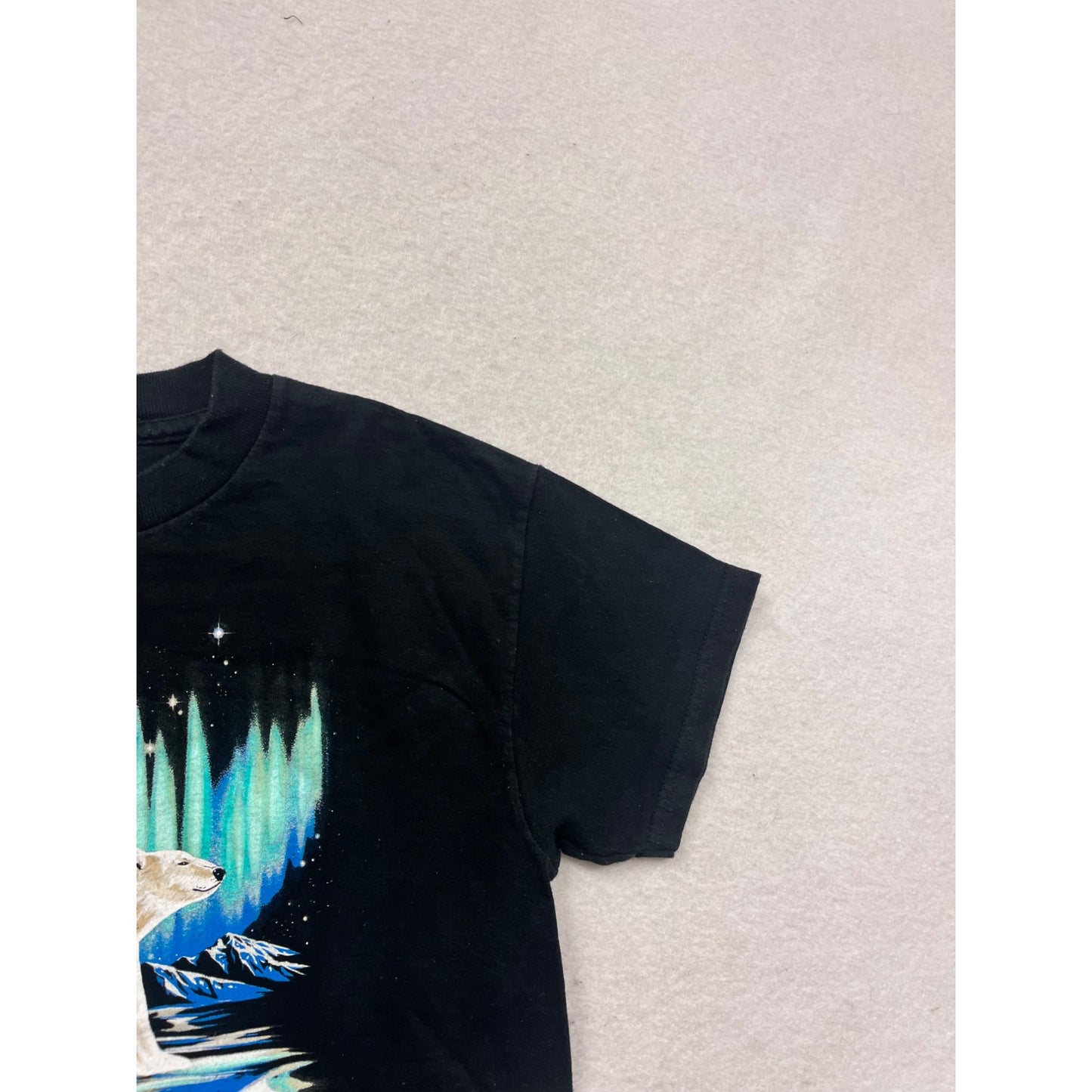 Youth M Hanes Heavyweight Black T-Shirt #212A