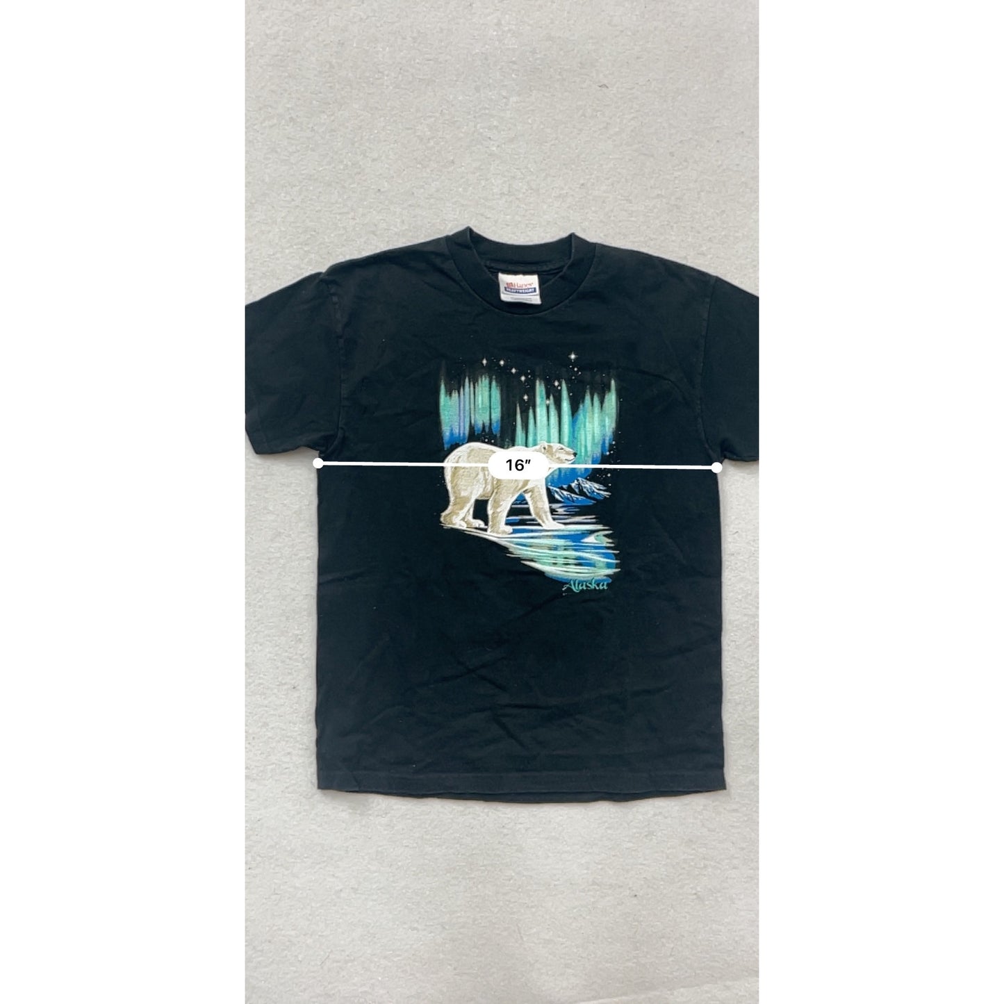 Youth M Hanes Heavyweight Black T-Shirt #212A