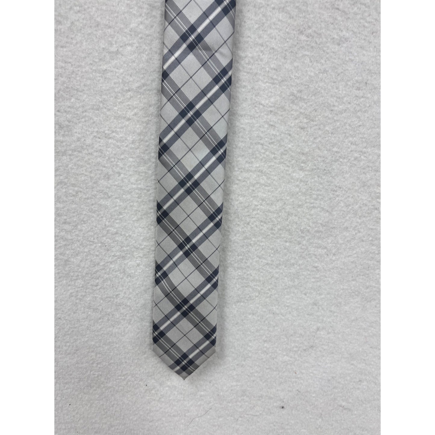 Gray Plaid Firenze Tie 100% Silk #8531