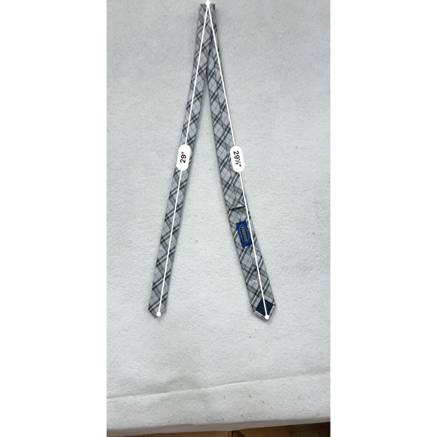 Gray Plaid Firenze Tie 100% Silk #8531